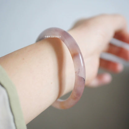 Seeing Flowers in the Fog Gold Silk Jade Bracelet