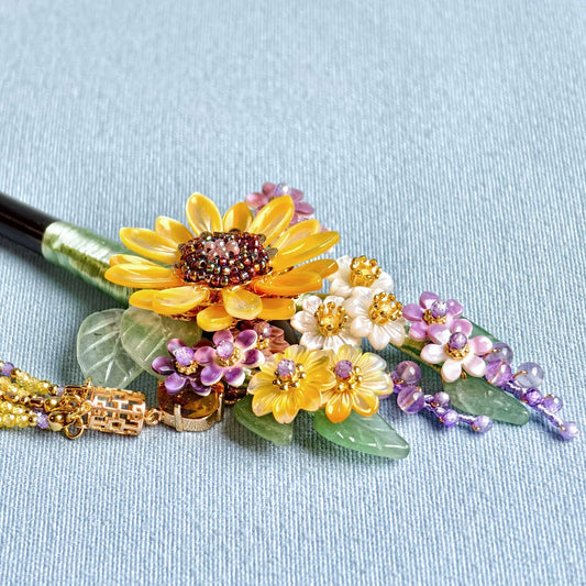 Sunflower Tassel Hair Stick | Ancient Chinese Hair Accessory