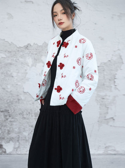 New Chinese Style Embroidered Padded Jacket