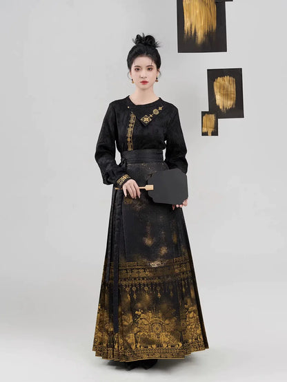 Ming Dynasty Modern Hanfu Mamianqun Outfit - Xixiang 喜象