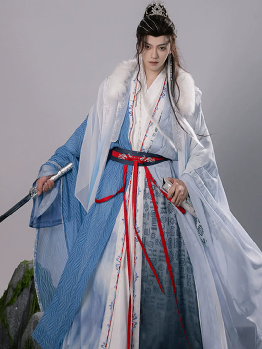 Azure Dragon - Unisex and Male Fantasy Xianxia Costume Cloak Set (Preorder)