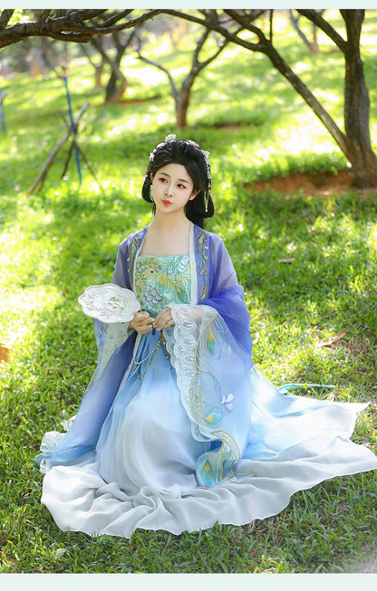 Peacock Embroidered Heziqun Tang Dynasty Dress