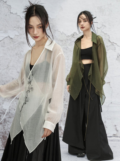 New Chinese Style See Through Cardigan