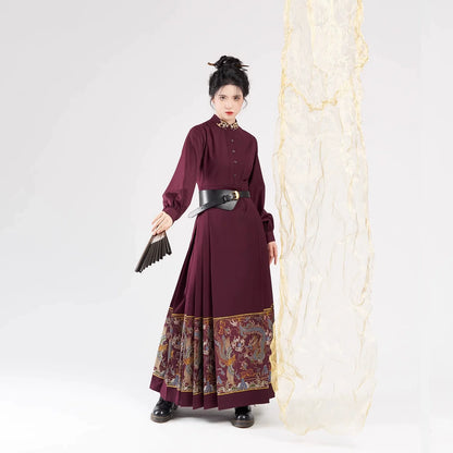 Ming Dynasty Modern Hanfu Horse Face Dress - Qingyun 卿云