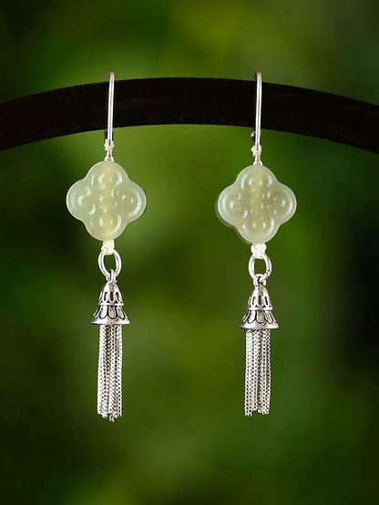 Oriental Four Leaf Clover Earrings | Cheongsam Jewelry