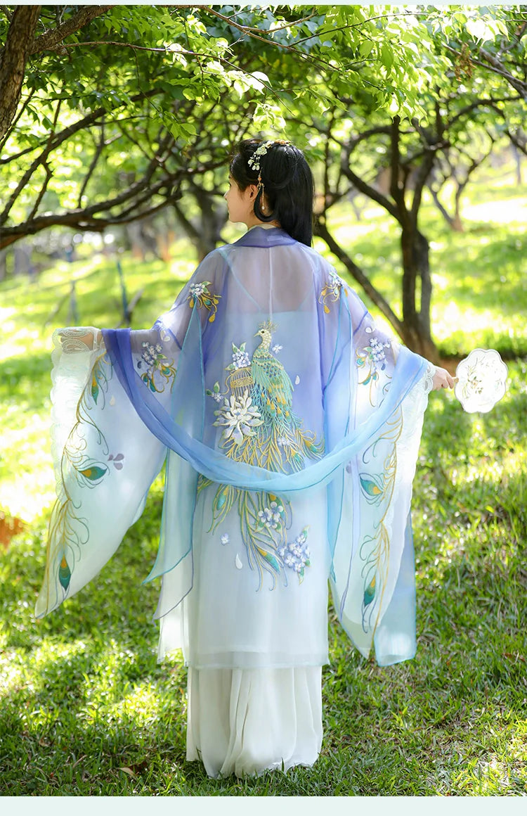 Peacock Embroidered Heziqun Tang Dynasty Dress