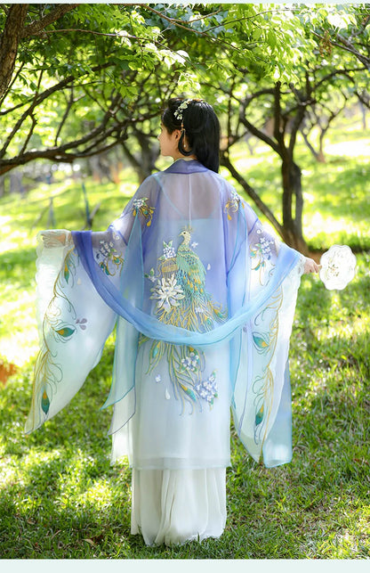 Peacock Embroidered Heziqun Tang Dynasty Dress