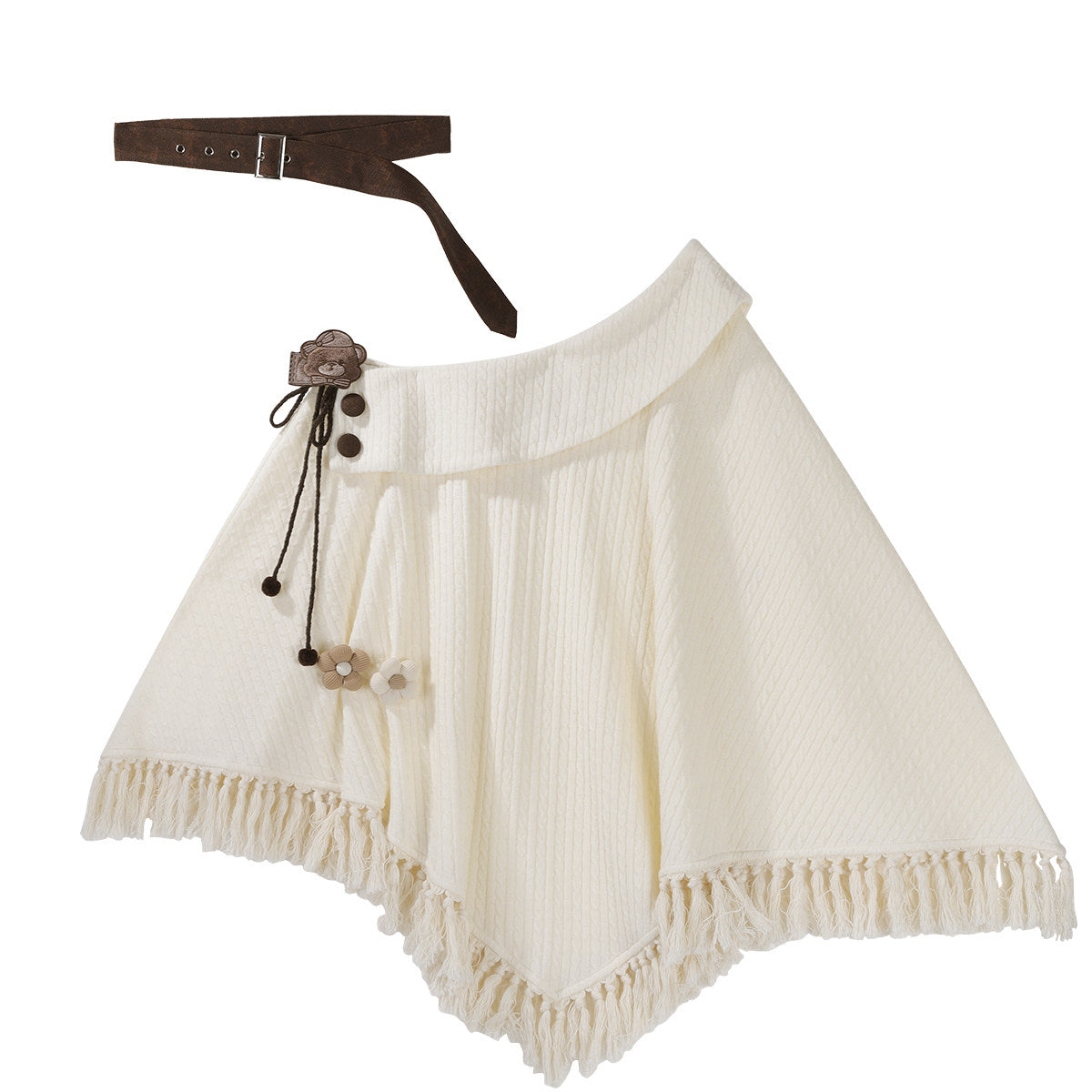 New Chinese Style Off Shoulder Knitted Cloak and Skirt - City Witch 城市女巫