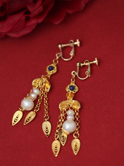 Golden Gourd Earrings | Hanfu Jewelry