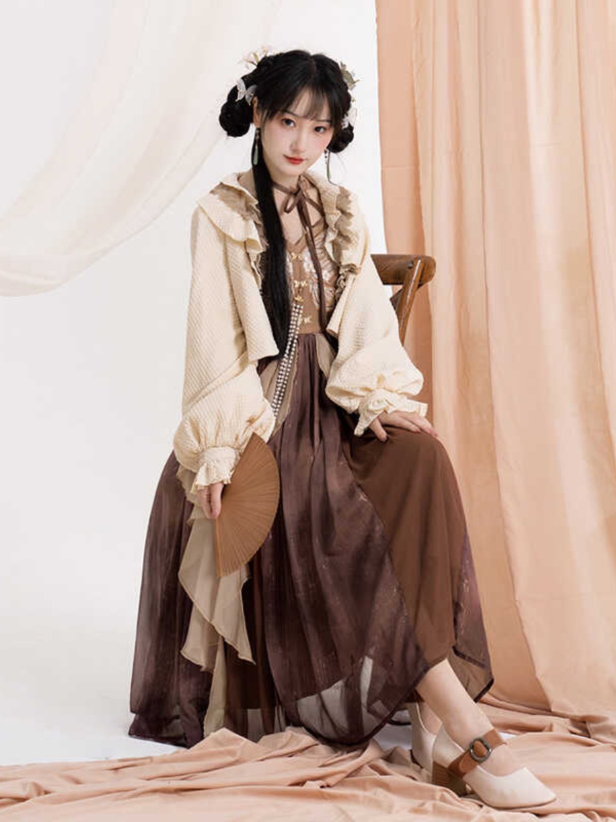 New Chinese Style Vintage Slip Dress and Cardigan for Summer - Midie 迷蝶