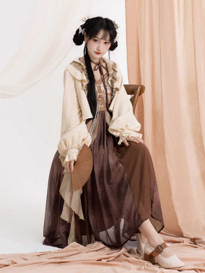 New Chinese Style Vintage Slip Dress and Cardigan for Summer - Midie 迷蝶