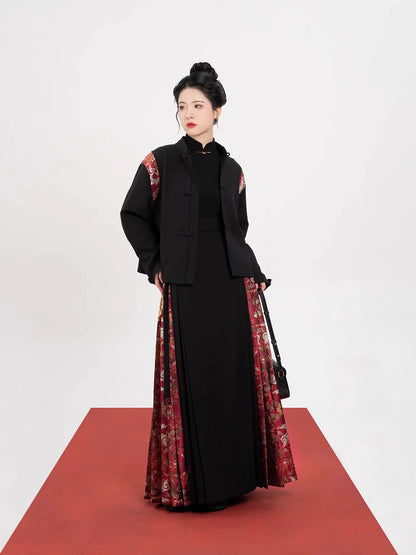 Ming Dynasty Modern Hanfu Mamianqun Outfit - Double Blessings 福鹿双全