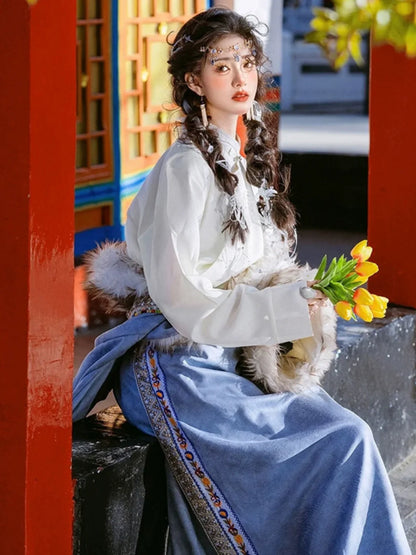 Soul of the Plateau - Spring Tibetan Embroidered Robe Ethnic Style Photography Outfit