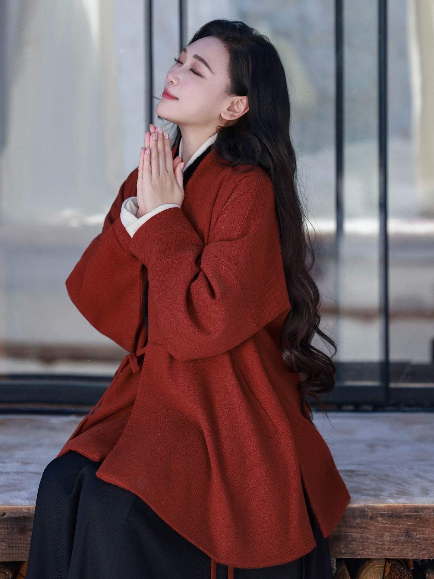 Chinese Jacket with Winged Sleeve Top & Wrap Skirt | Love Letter 情书