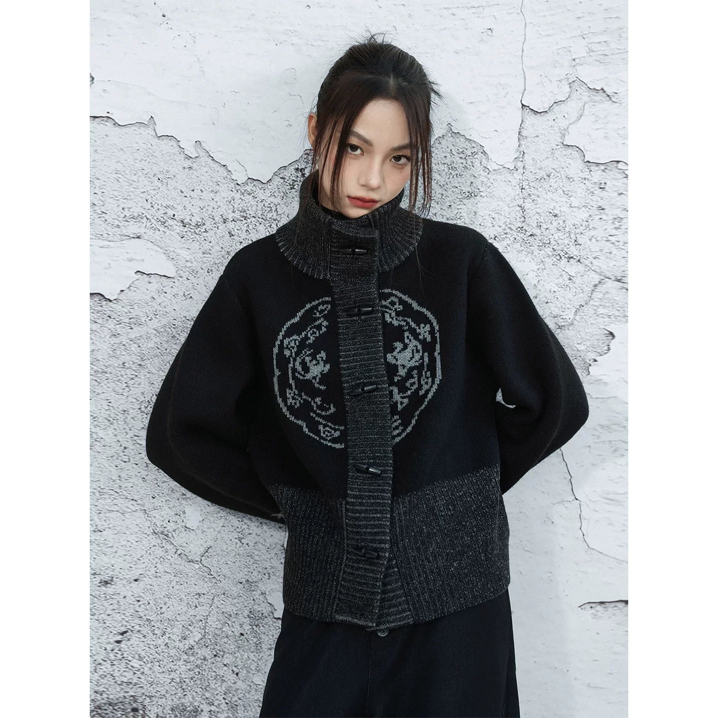 New Chinese Style Turtleneck Sweater for Autumn and Winter
