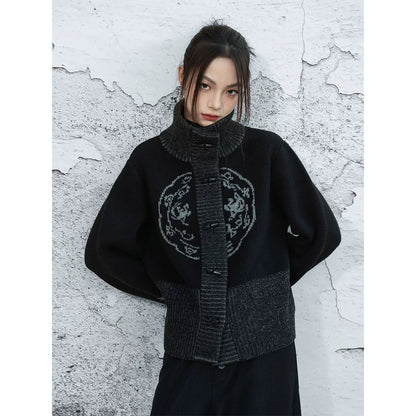 New Chinese Style Turtleneck Sweater for Autumn and Winter
