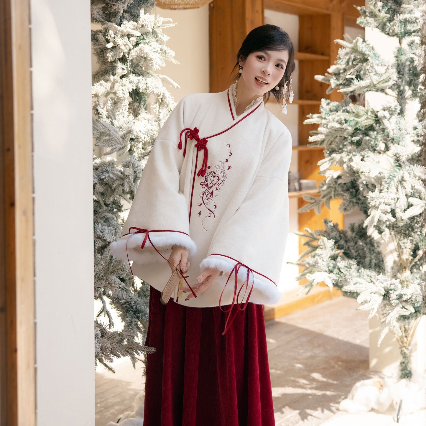New Chinese Style Coat and Skirt - Suxue 素雪暖岁