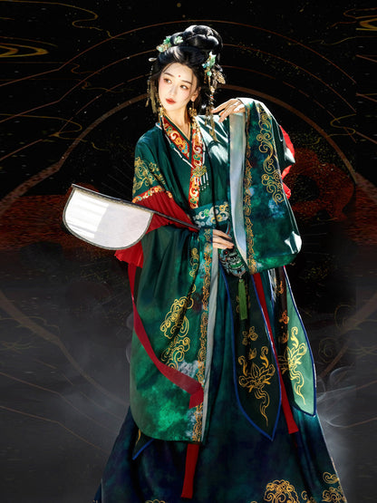 Qian Kun | Wei Jin Dynasty Nuo Opera Style Hanfu with Ethereal Immortal Aesthetic