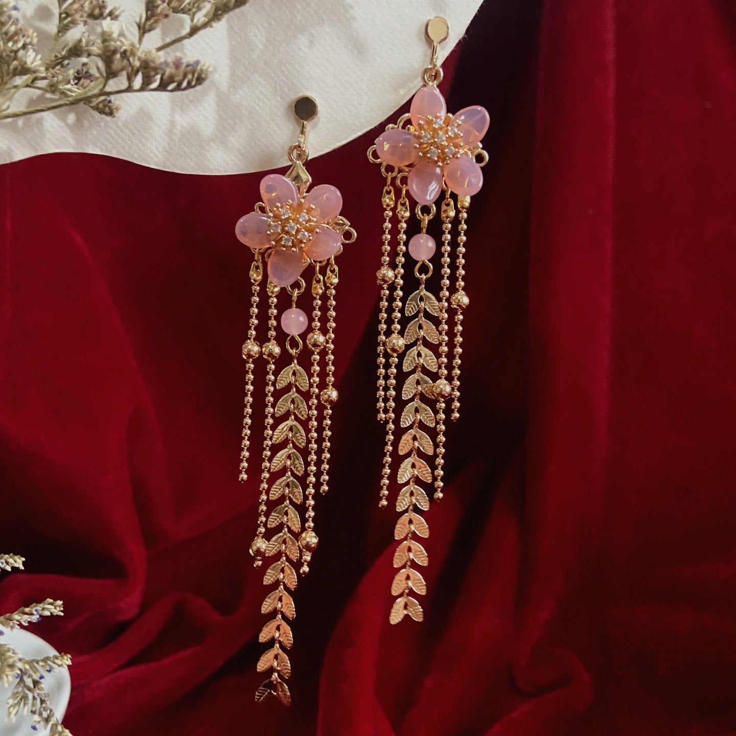 Cherry Blossom Dangling Earrings | Hanfu Jewelry