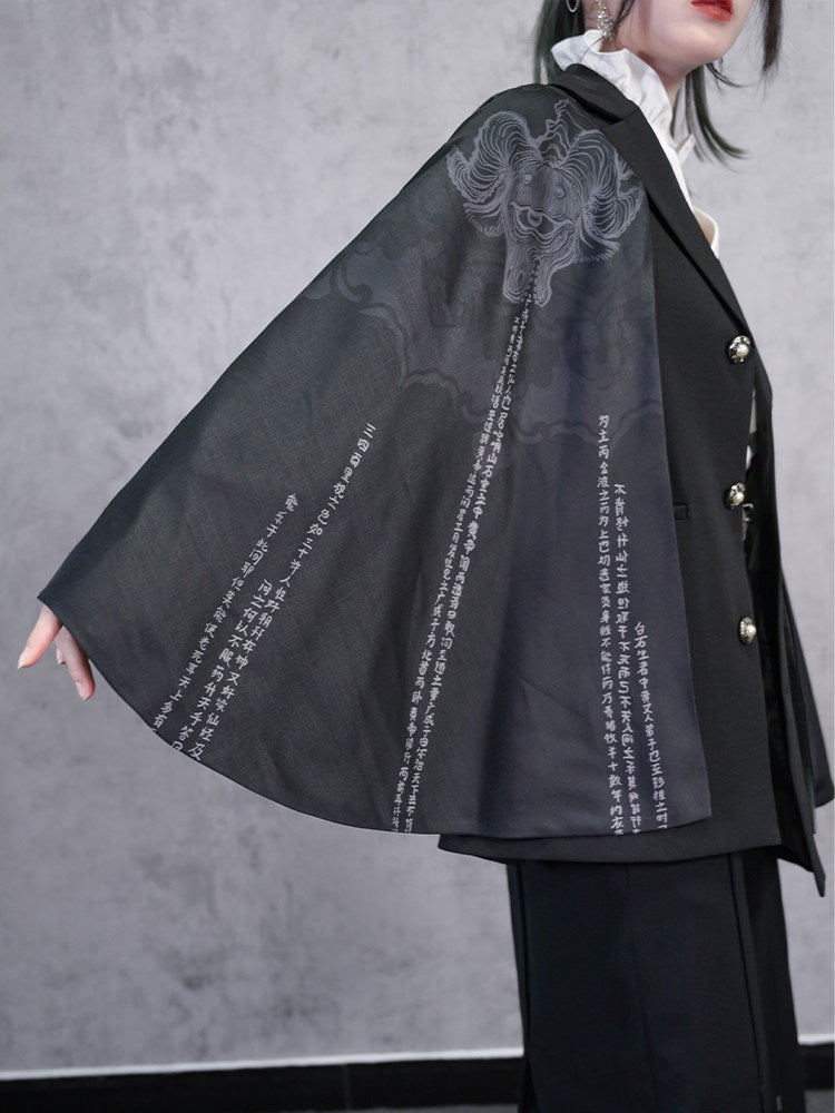 New Chinese Style Printed Suit Patchwork Cloak - Legend of the Immortals 神仙传