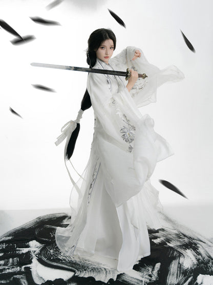 Wei Jin Dynasty Embroidered Qiyao Ruqun Hanfu | Moon Fox 昙花月狐