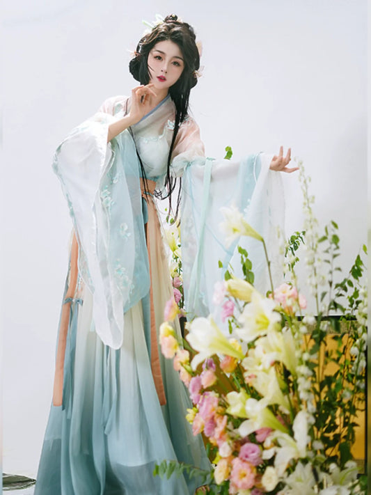 Wei Jin Dynasty Qiyao Ruqun Hanfu | Pear Blossom Fall