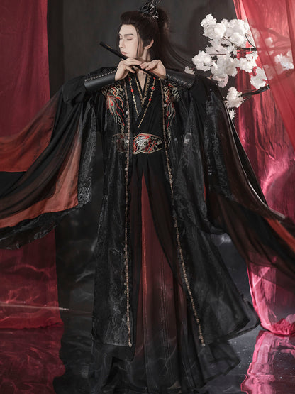 Night Flame Xianxia Hanfu Set | Chinese Fantasy Period Drama Style