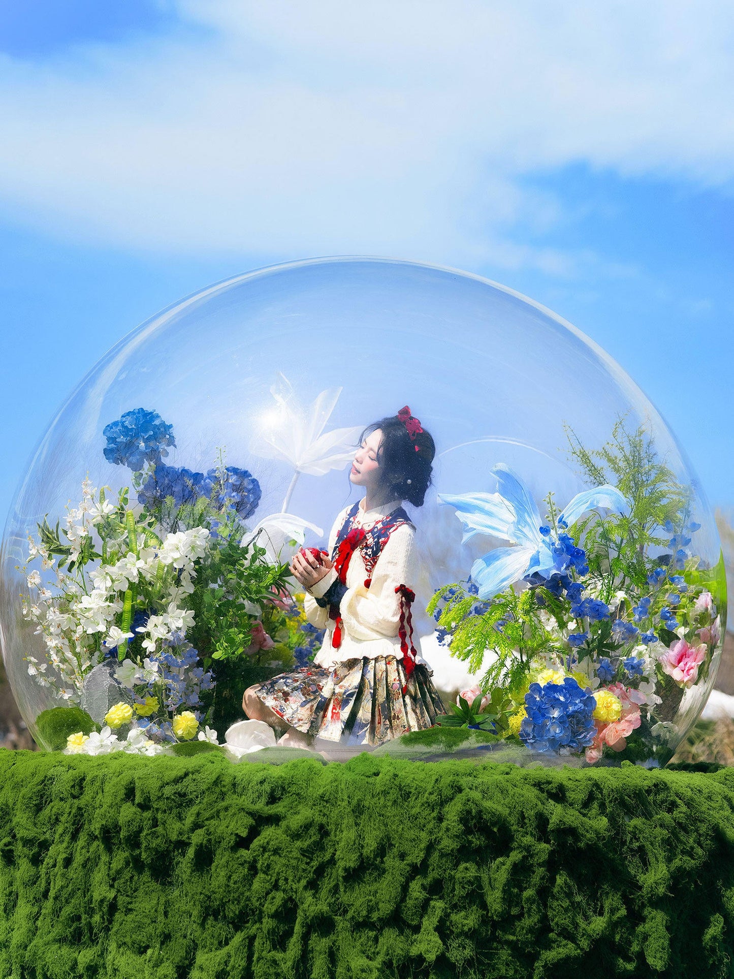 Ming Dynasty Snow White Modern Hanfu and Mini Mamianqun - Apple Crisp 苹果酥