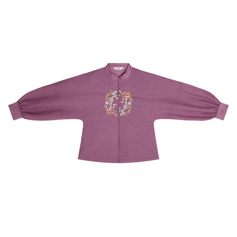 Chinese Blouse & Mamian Skirt Outfit | Plum Wine 春色阑