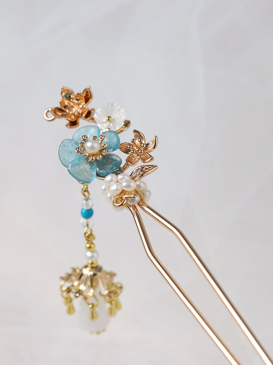 Turquoise Blossom Hair Stick | Ancient Chinese Hair Accessory