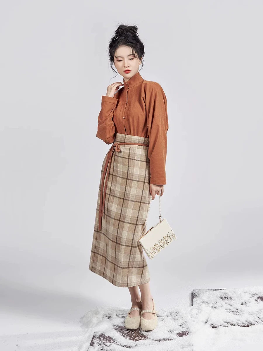 Song Ming Dynasty Modern Hanfu Mamianqun Outfit - Peanut Glutinous Rice Balls 花生汤圆