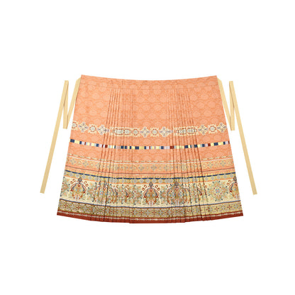 Ming Dynasty Pastel Orange Pipa Sleeve Top & Mamian Skirt | Yun Dynasty Capital 云朝玉京