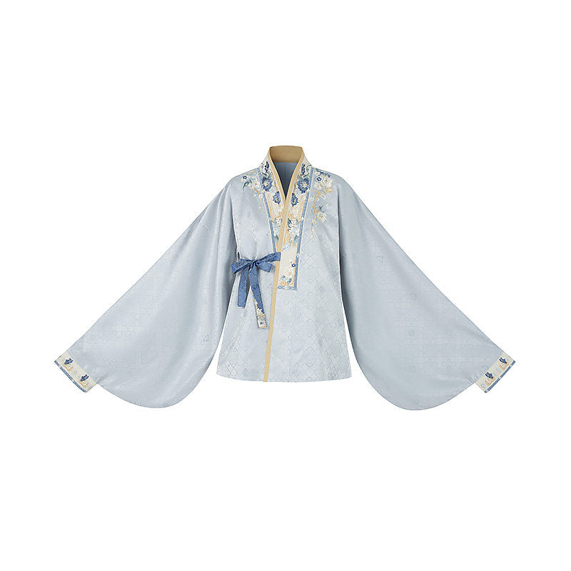 Ming Dynasty Winter Hanfu Set with Embroidered Mamian Skirt | Octagonal Vista 八角景