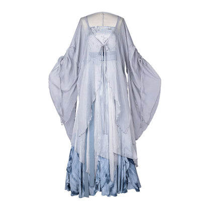 Song Dynasty Modern Hanfu Camisole and Tie Dye Skirt - Fallen Whale 鲸落 (Preorder)