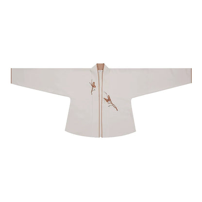 Song Dynasty Modern Hanfu Set with Winged Sleeve Top and Pleated Skirt - Floating Butterfly 浮蝶 (Preorder)