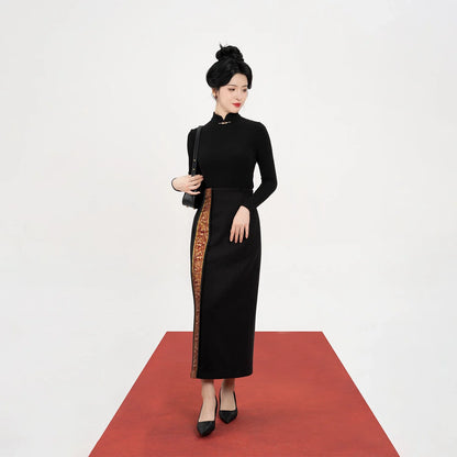 New Chinese Style Women Jacket & Dunhuang Scroll Motif Long Skirt - Tang Juanjuan 唐卷卷 (Preorder)