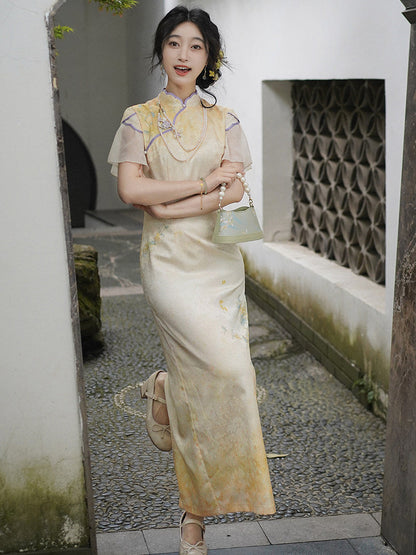 Flair Sleeve Long Cheongsam | Guilin