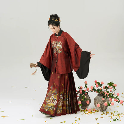Ming Dynasty Modern Hanfu for Chinese New Year Festivals - Jade Peach Spirit 玉桃灵