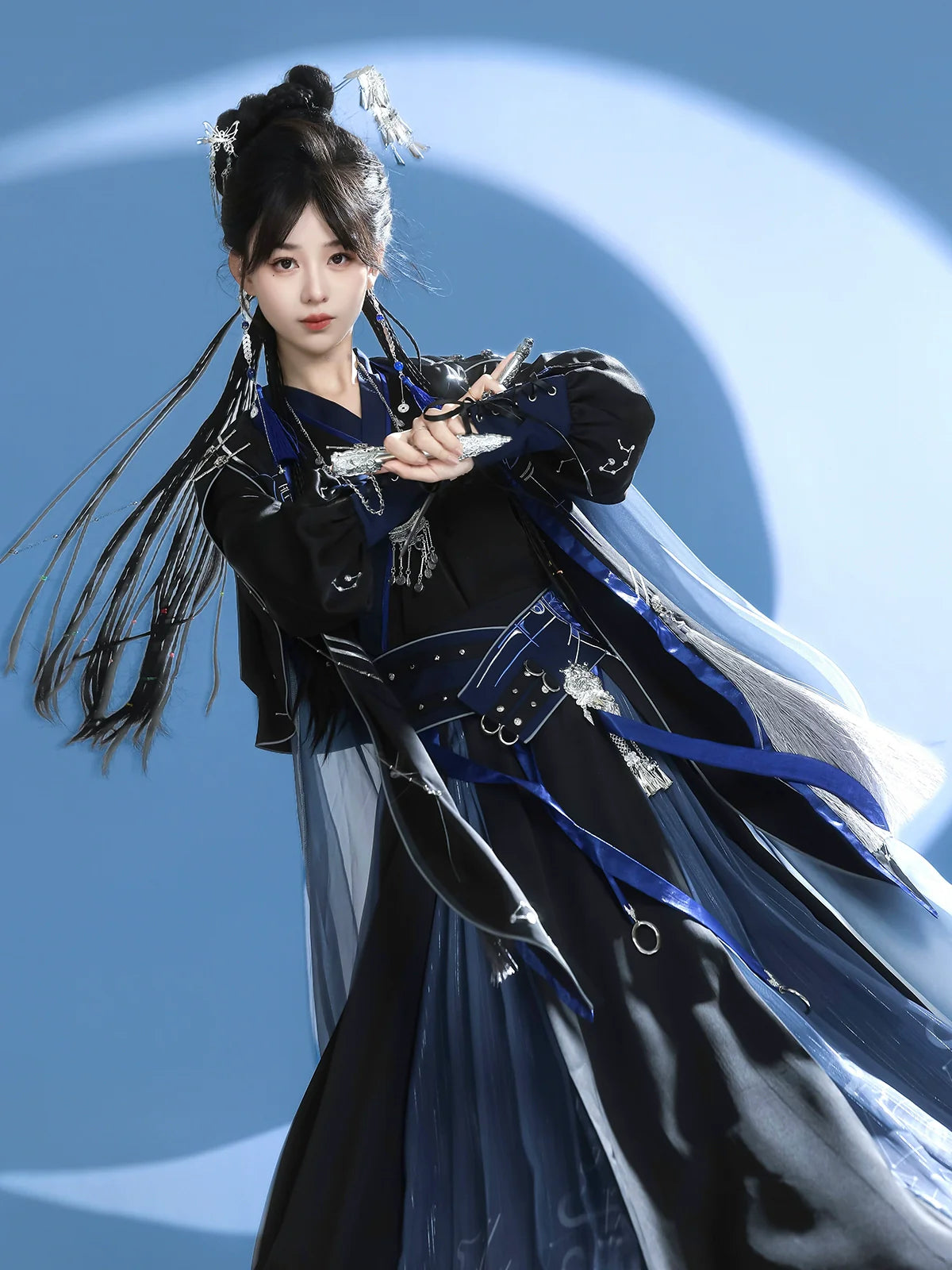 Celestial Aegis 玄穹司天 - New Chinese Style Assassin Hanfu with Cloak (Preorder)