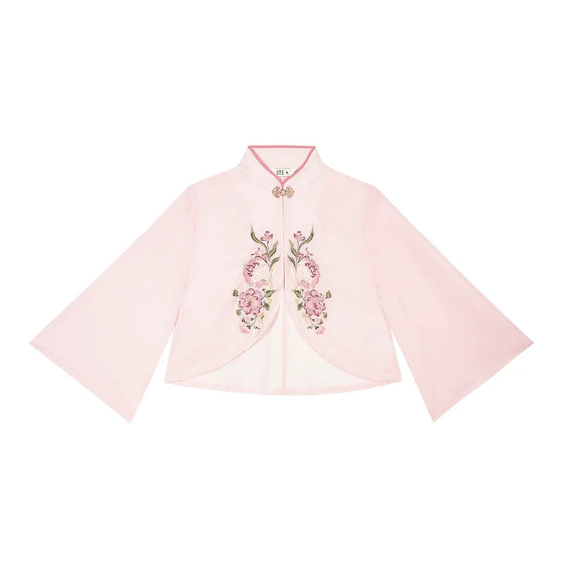 Chinese Blouse & Mamian Skirt Outfit | Burning Peaches 锦扇桃灼