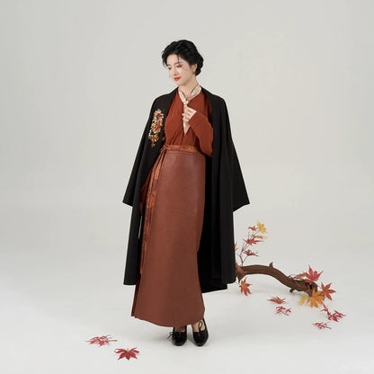 Song Dynasty Modern Hanfu Set with Winged Sleeve Top and Spiral Skirt - Jinruan 尽染 (Preorder)