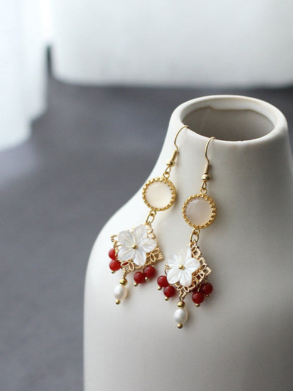 Seashell Flowers Earrings | Ancient China Jewelry