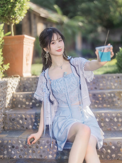 Summer Sea Breeze 夏日海风 - Modern Song Dynasty Hanfu Outfit (Preorder)