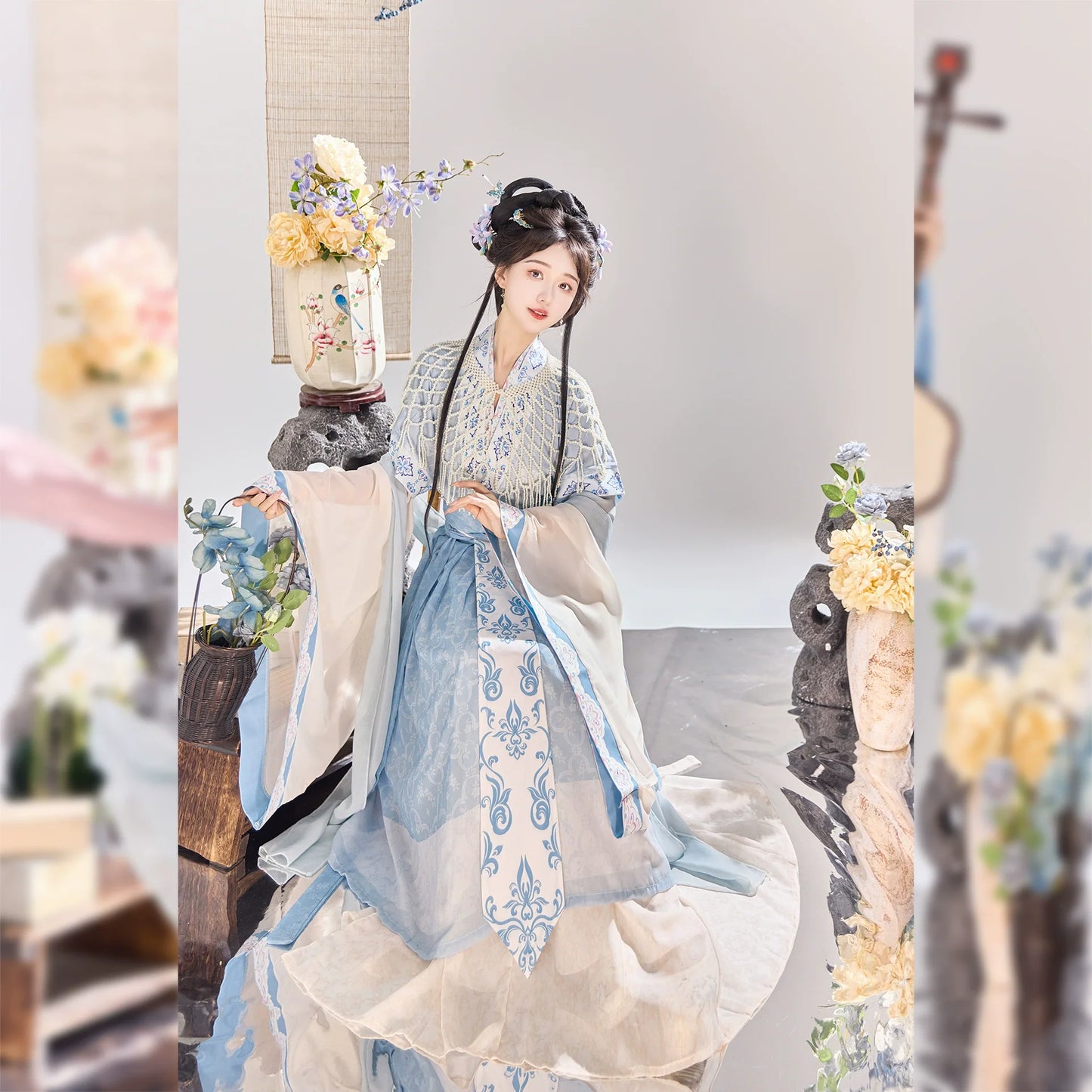 Wei Jin Dynasty Qiyao Ruqun Hanfu | 挽琴 Melody