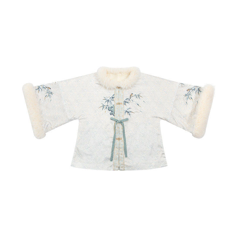Ming Dynasty Hanfu Set with Jacket & Ocean Blue Mamian Skirt for Women | Zhaojun 昭君