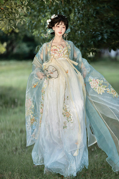 White Peony 白芍 - Tang Dynasty Style Hanfu Dress Heziqun