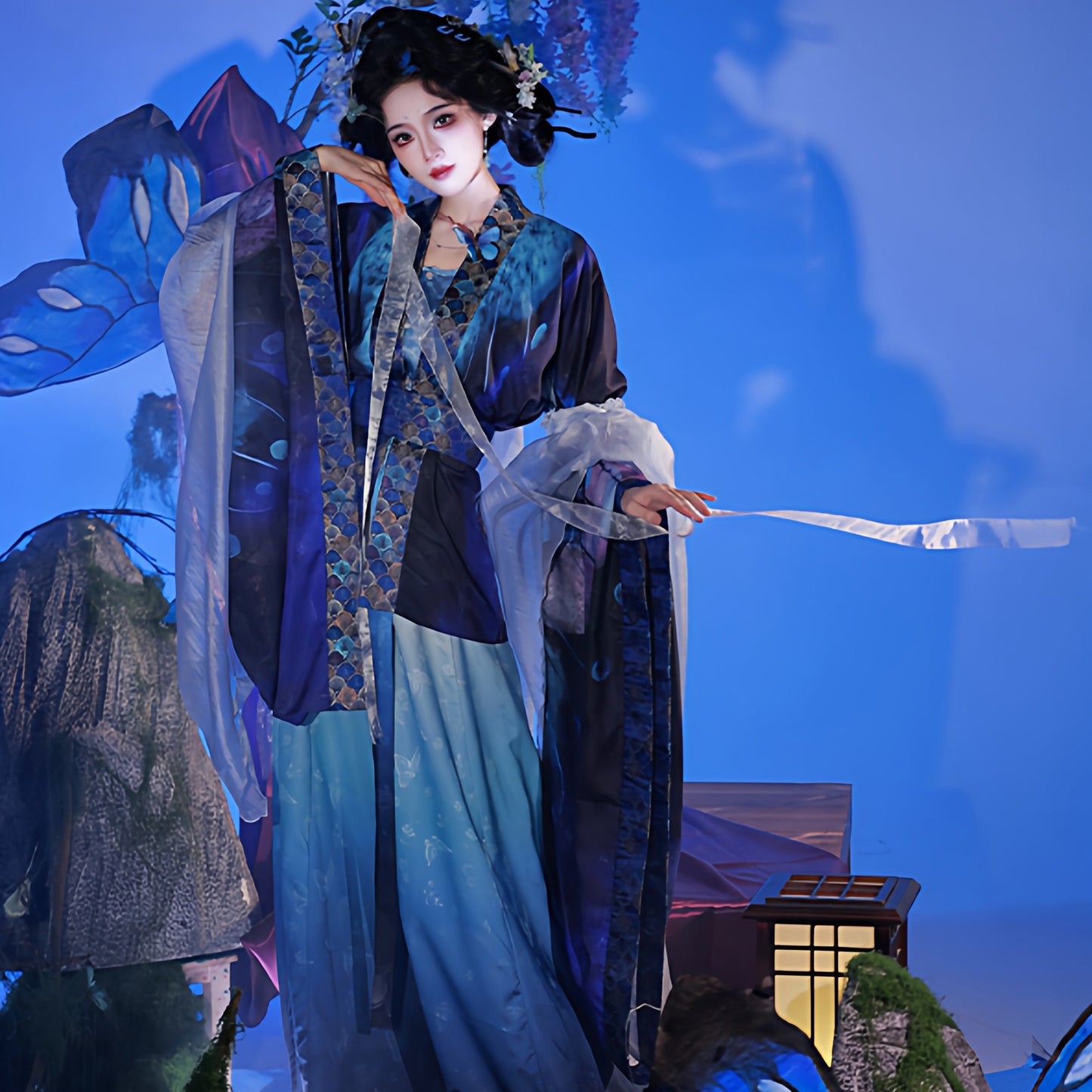 Wei Jin Dynasty Qiyao Ruqun Hanfu | Dream of Feathers & Butterflies 羽梦惊蝶