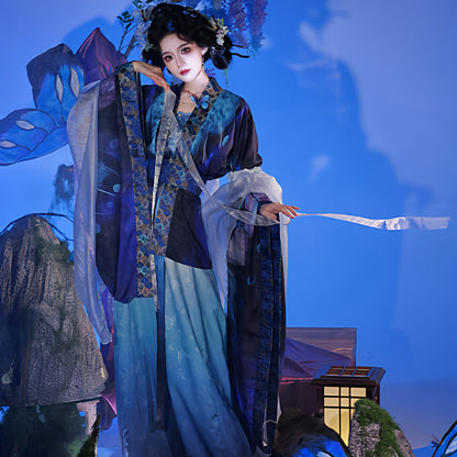 Wei Jin Dynasty Qiyao Ruqun Hanfu | Dream of Feathers & Butterflies 羽梦惊蝶