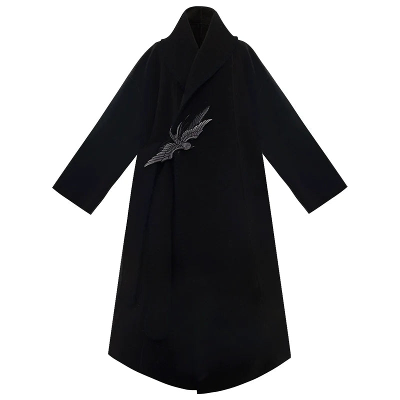 Youyan 游燕 - Autumn Winter Double-Sided Wool Coat Hanfu Chinese Style Daily Warm Outerwear for Women (Preorder)