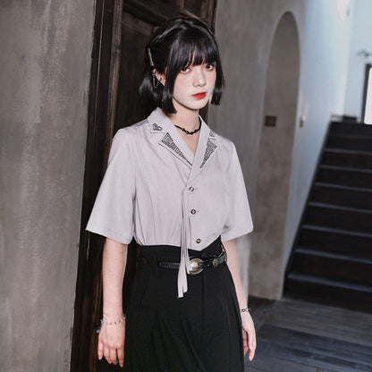 New Chinese Style Short Sleeve Embroidered Shirt - Casting Soul 铸魂